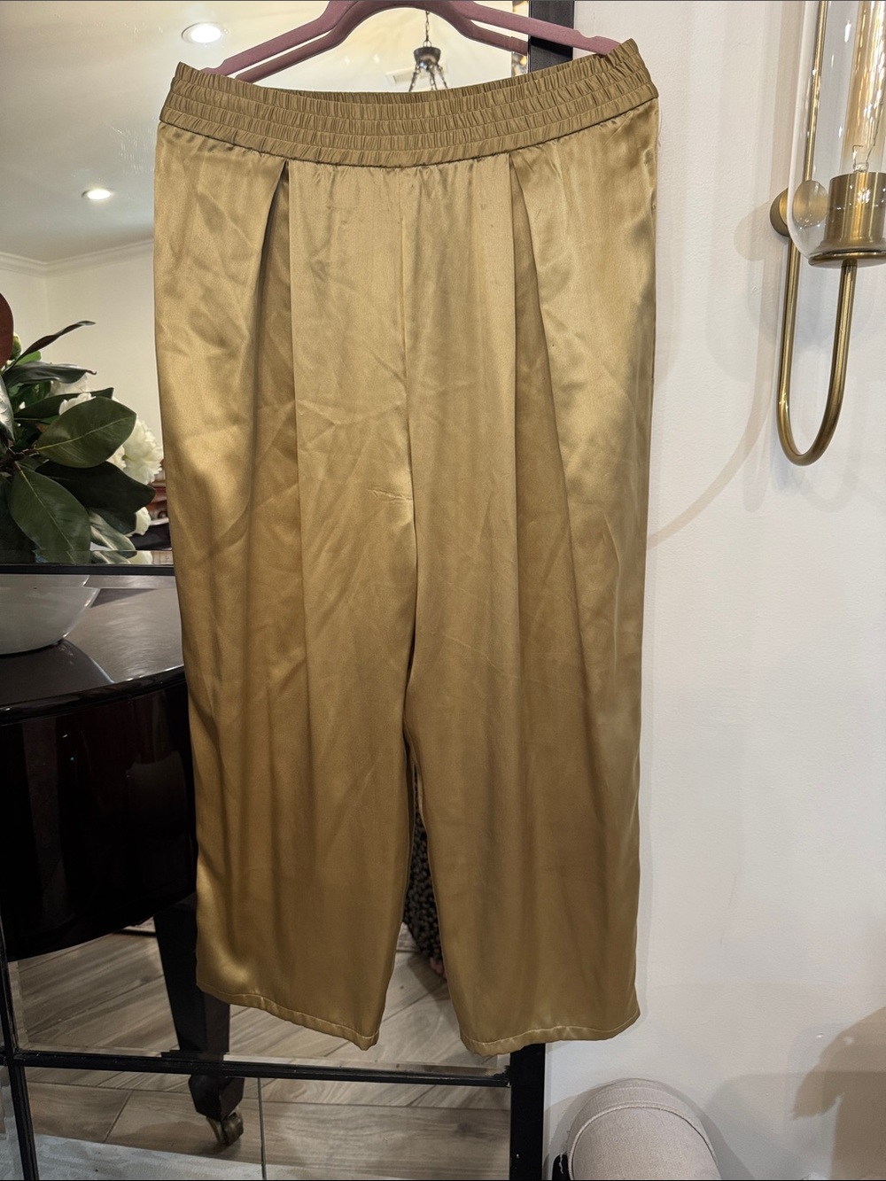 Classiques Entier Gold Elastic-Waist Wide-Leg Pants